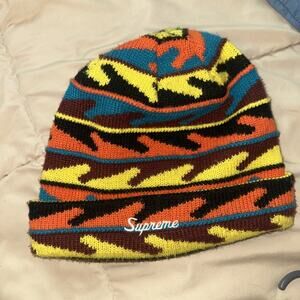 Supreme Wave Stripe Beanie Hat 2016
